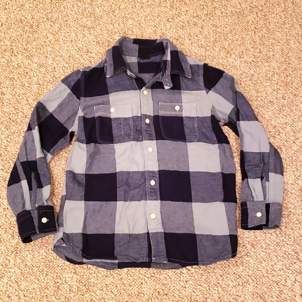 Gap flannel blue plaid shirt top